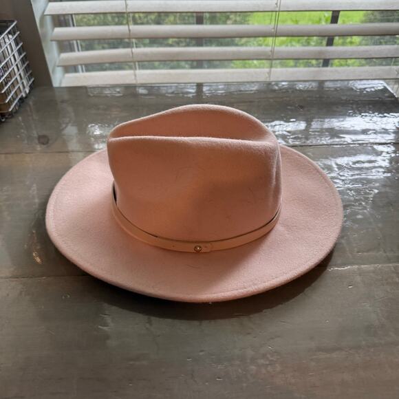 Free People Light Sand Wythe Leather Band Felt Hat Sz O/S NWT main image 14